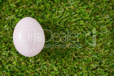 White Easter egg on grass