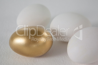 White and golden easter eggs