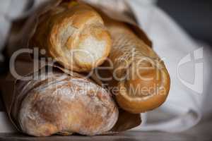 Loaf of bread in paper bag