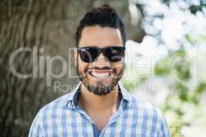 Man in sunglasses in the park