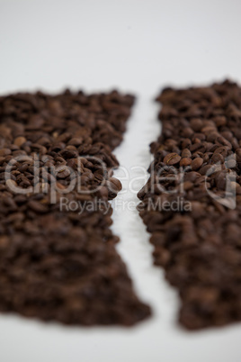 Coffee beans forming coffee bean shape