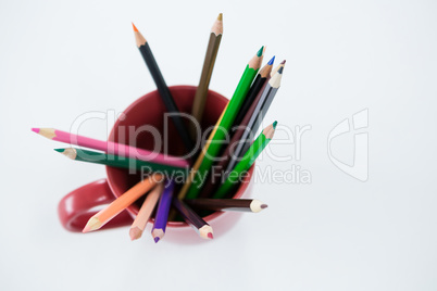 Colored pencils kept in mug