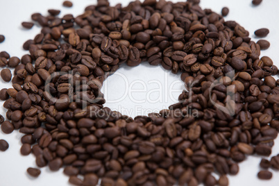 Coffee beans forming doughnut