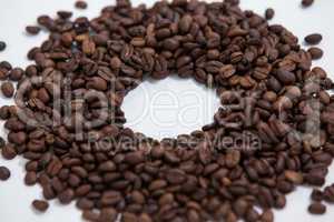 Coffee beans forming doughnut