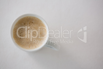 Coffee served in white mug