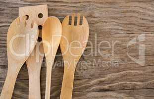 Four wooden spatulas