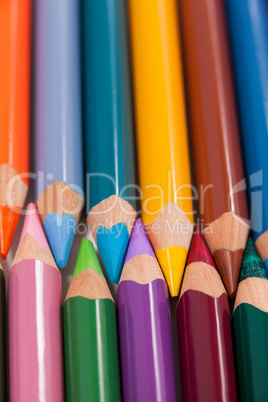 Colored pencils arranged in interlock pattern