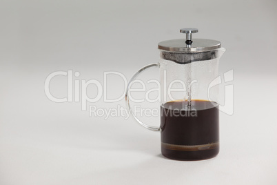 Cafetiere on white background