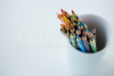 Colored pencils kept in mug