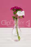 Happy mothers day card on flowers vase