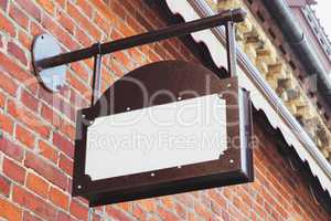 Vintage empty outdoor business signage mock up