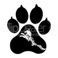 Puppy animal paw tattoo of Chinese New Year of the Dog vector file organized in layers for easy editing.