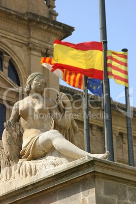 Sculpture in front of National Museum in Barcelona, Spain