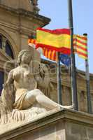 Sculpture in front of National Museum in Barcelona, Spain