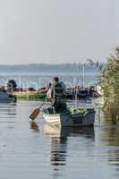 Fisher on your boat in th elake Balaton of Hungary