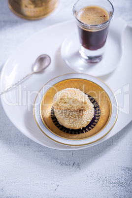 Almonds cookies and coffee