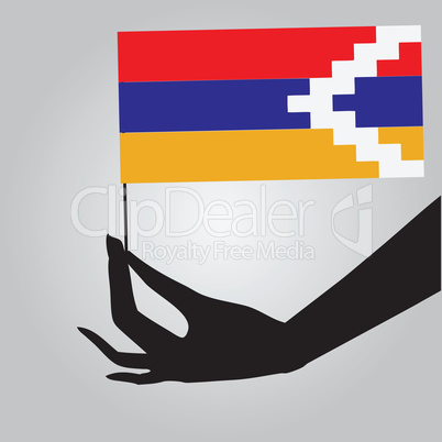 Hand with flag Nagorno-Karabakh