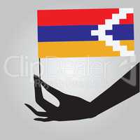 Hand with flag Nagorno-Karabakh