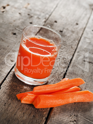 Organic juice of carrots