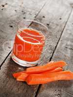 Organic juice of carrots