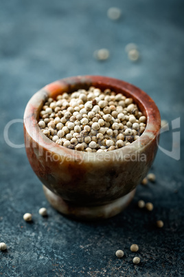 White pepper on dark background