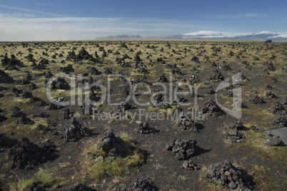 Icelandic Landscape with piles of stones