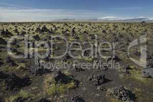 Icelandic Landscape with piles of stones