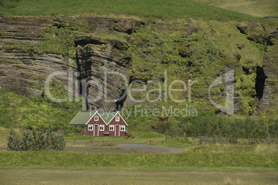 Landscape with Traditional iclandic houses for turists