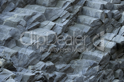Basalt wall close up as background, Reynisfjara Beach Iceland.