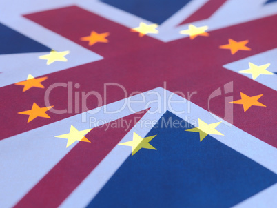 Union Jack and Europe flag superimposed