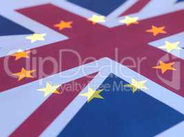 Union Jack and Europe flag superimposed