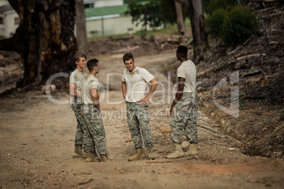 Soldiers having a conversation