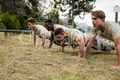 Soldiers performing pushup exercise