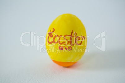 Easter text written on egg