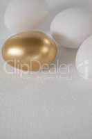 White and golden easter eggs