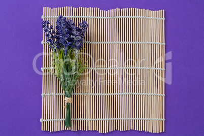 Lavender kept on bamboo mat