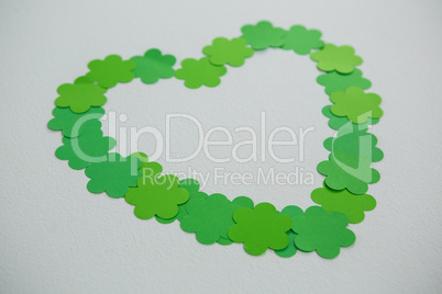 St Patricks Day shamrocks forming heart shape