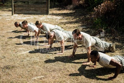 Soldiers performing pushup exercise