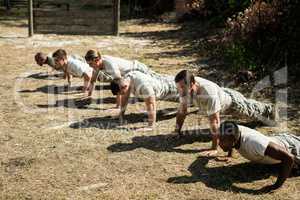 Soldiers performing pushup exercise