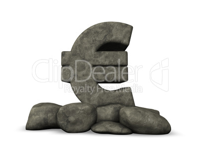 steinernes eurosymbol - 3d rendering