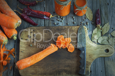 Sliced carrot to prepare juice
