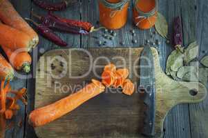 Sliced carrot to prepare juice