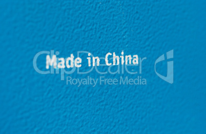 made in china on steel plate selective focus
