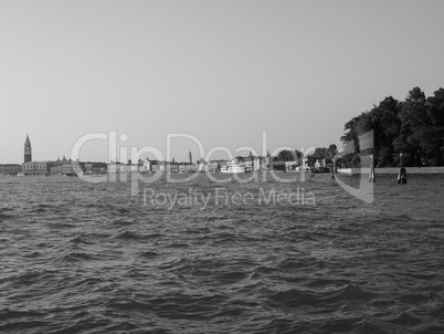 View of Venice in black and white