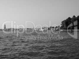 View of Venice in black and white