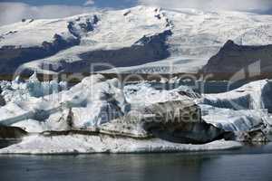 Floating Icebergs in Jokulsarlon Glacier Lagoon Iceland