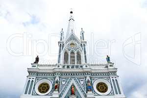 White church in Samut Songkhram, Thailand.