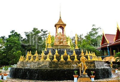 Pagoda,Thai Temple,Samut Songkhram In Thailand.