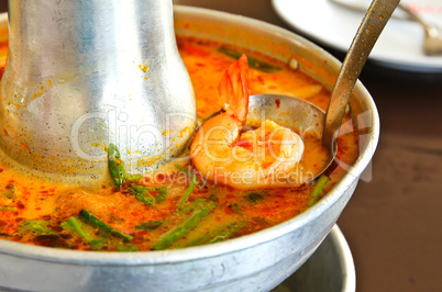 Tom Yum Goong soup, fire pot