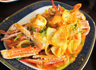 Thai cuisine,Fried crab with curry powder